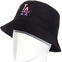 Панама из хлопковой ткани c брендовым шевроном стильная модная