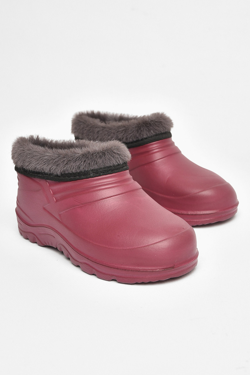 Галоші дитячі на флісі бордового кольору 204910T Безкоштовна доставка, фото 1