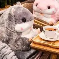 Плед-хомяк 3 в 1 мягкий плед игрушка подушка 90*90см серый(930231831)