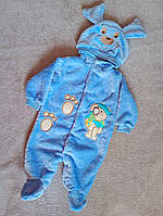 Комбинезон,ромпер,человечек для новорожденного теплый для мальчика р 68- 74