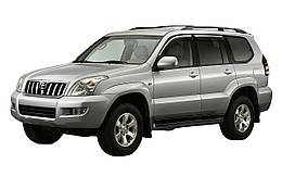 Вітровики з хромом Niken для Toyota Land Cruiser Prado 120 Полікарбонат (4 шт)