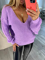 Ефектний молодіжний жіночий джемпер із глибоким вирізом "Лаура". Стильний якісний жіночий светр