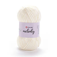 YarnArt MELODY (Ярнарт Мелоді) №880 молочний (Пряжа напіввовна, нитки для в'язання)