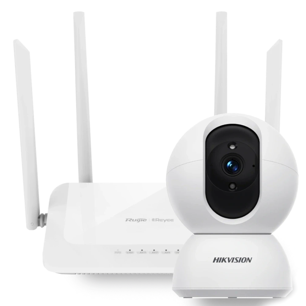 Комплект камери 2МП Hikvision + роутер Reyee RG-EW1200, фото 1