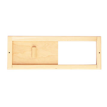 Дерев'яна вент-засувка шибер для лазні, сауни, липа 330х120мм.