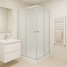 Душова кабіна KO&PO 7007 100х70х195 см на низькому піддоні прямокутна сатин скло матове, фото 2