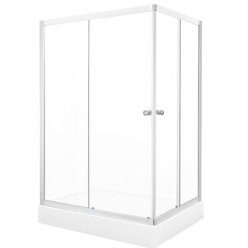 Душова кабіна KO&PO 7007 100х70х195 см на низькому піддоні прямокутна сатин скло матове