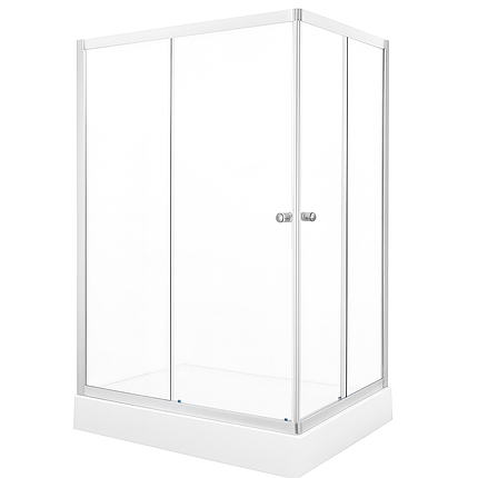 Душова кабіна KO&PO 7007 100х70х195 см на низькому піддоні прямокутна сатин скло матове, фото 1