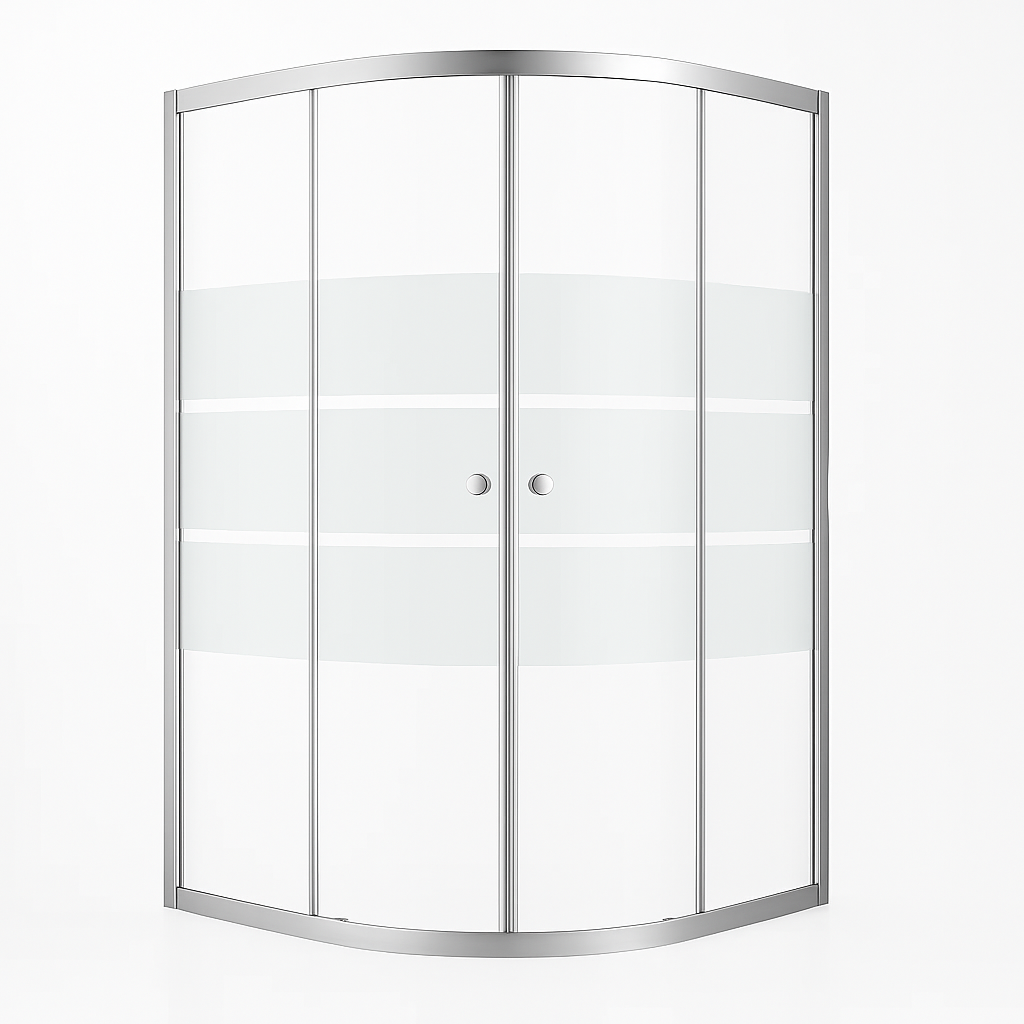 Душова кабіна KO&PO 7122-7 90х90х180 см без піддону прозоре скло з матовим малюнком