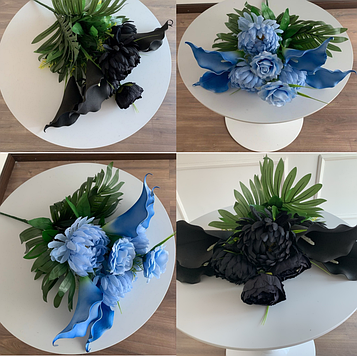 Букет композиція з латексних калл, хризантем і троянд |  В-60 см |9  гілок| виробник-Польща/ 5 букетів