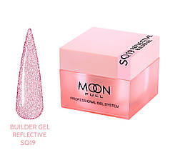 Гель для нарощування нігтів Moon Full Reflective Builder Gel з шимером світловідбиваючий №SQ19, 30 мл