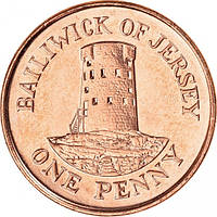 Монета Острова Джерсі 1 пені 1998-2016 рр.