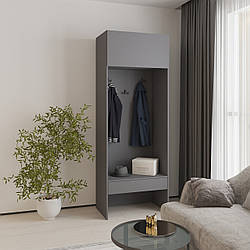Сучасна маленька сіра міні прихожа 80 см з гачками для одягу в коридор малогабаритна ДСП Оскар