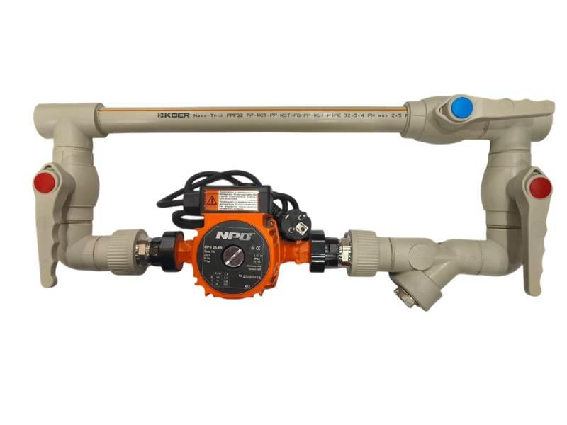 Байпас PPR поліпропіленовий KOER 32 для опалення з насосом NPO 25/4-180, фото 1