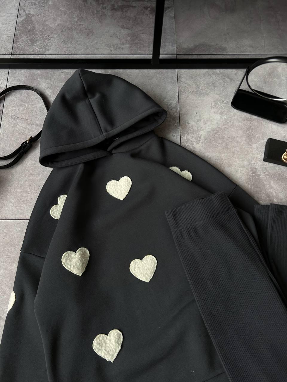 Оригінальний костюм для прогулянок графітового кольору, фото 1