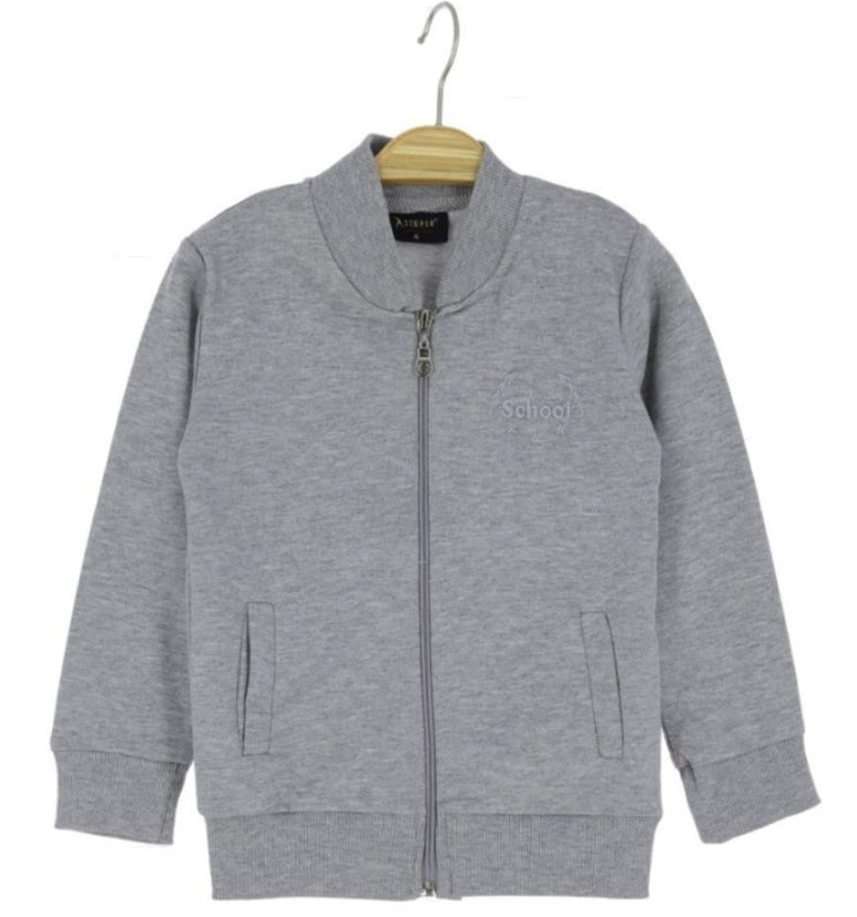 Толстовка / бомбер шкільний на блискавці унісекс, колір сірий, розмір 146-152, фото 1