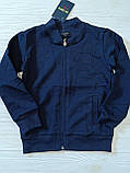 Толстовка-бомбер шкільний на блискавці синього кольору, унісекс розміри 104-128, фото 2
