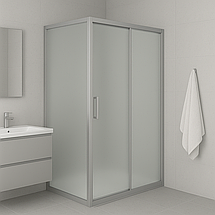 Душова кабіна KO&PO 7007 120х80х180 см без піддону прямокутна розсувні двері матове скло 5 мм, фото 2
