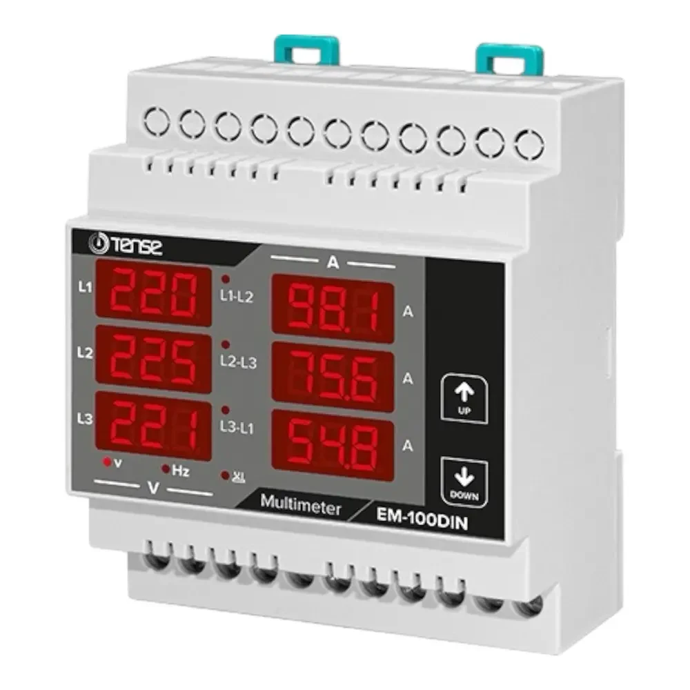 Мультиметр модульний електронний: Вольтметр + Амперметр + Частотомір цифровий на DIN-рейку