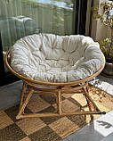 Стильне крісло-гойдалка з натуральним ротанговим плетінням, фото 2