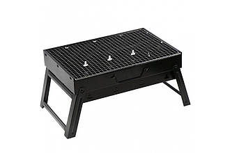 Складний мангал BBQ CA-04B (Ш300×Д430 мм) з решіткою, компактний туристичний гриль