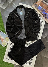 Чоловічий спортивний костюм Billionaire велюровий брендовий спорт костюм Білліонер чорний, фото 2