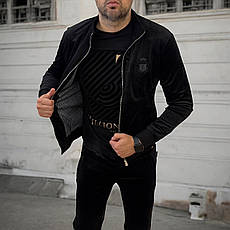 Чоловічий спортивний костюм Billionaire велюровий брендовий спорт костюм Білліонер чорний, фото 4