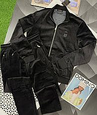 Чоловічий спортивний костюм Billionaire велюровий брендовий спорт костюм Білліонер чорний, фото 5