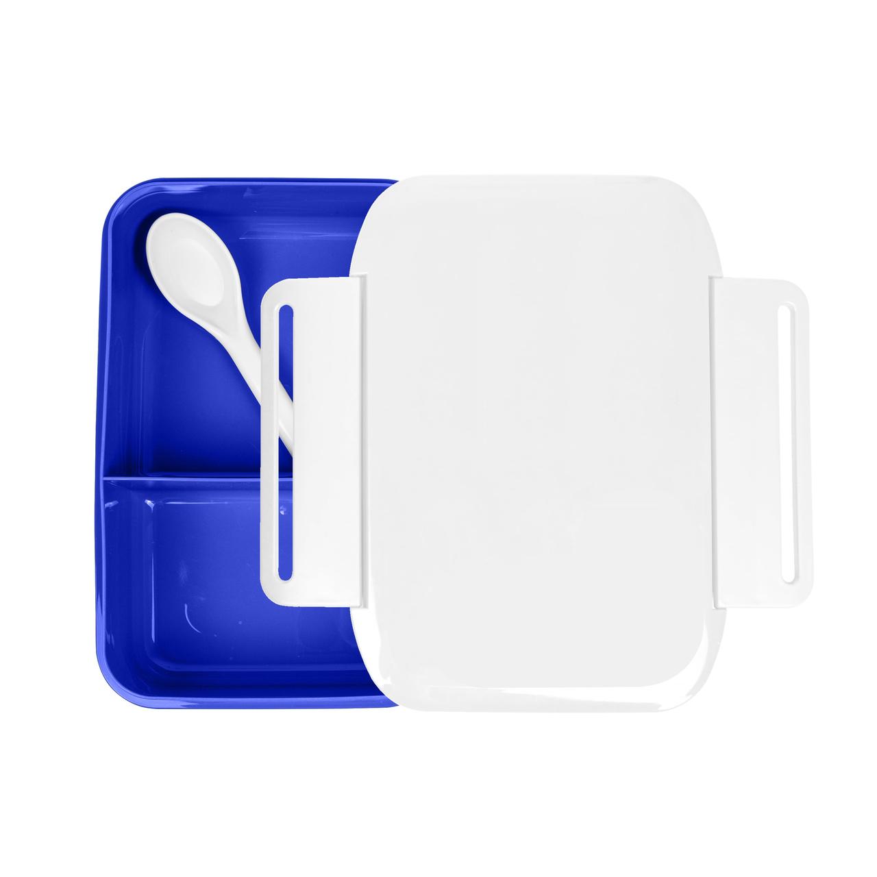 Ланчбокс Sunny на 2 відділення з ложкою Синій, фото 1