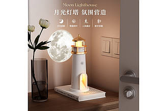 Музичний нічник «Маяк» з проекцією місяця на стіну, Bluetooth-колонка і пультом управління (MG-AD8)