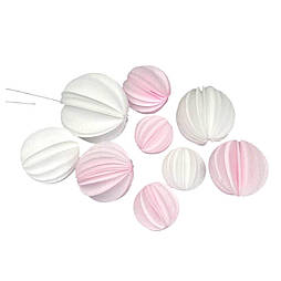 Вафельний декор Slado "Кулі/cфери рожево-білі" 9 шт.