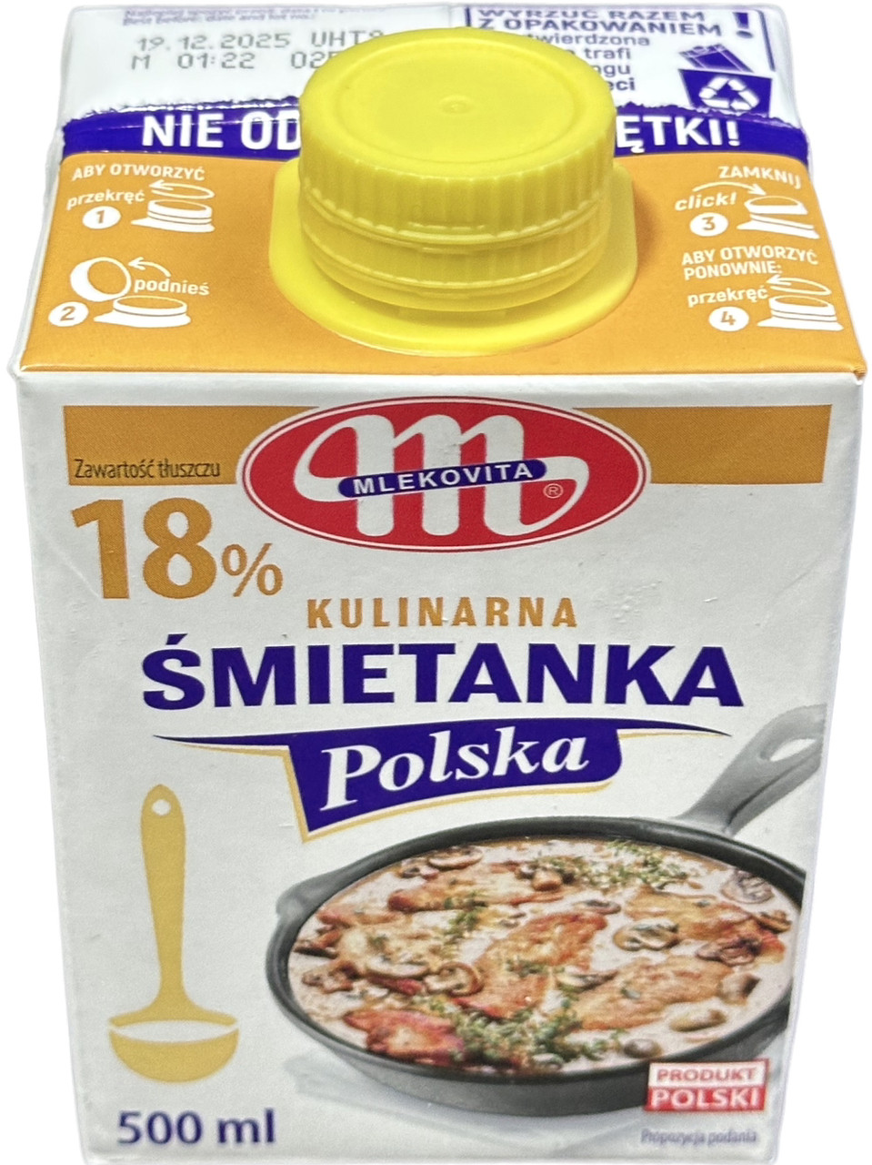 Вершки Mlekovita Śmietanka Polska 18% 500 мл.