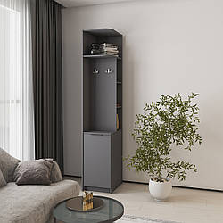 Стильна підлогова сіра вішалка 40 см з гачками для верхнього одягу в передпокій коридор ЛДСП Оскар