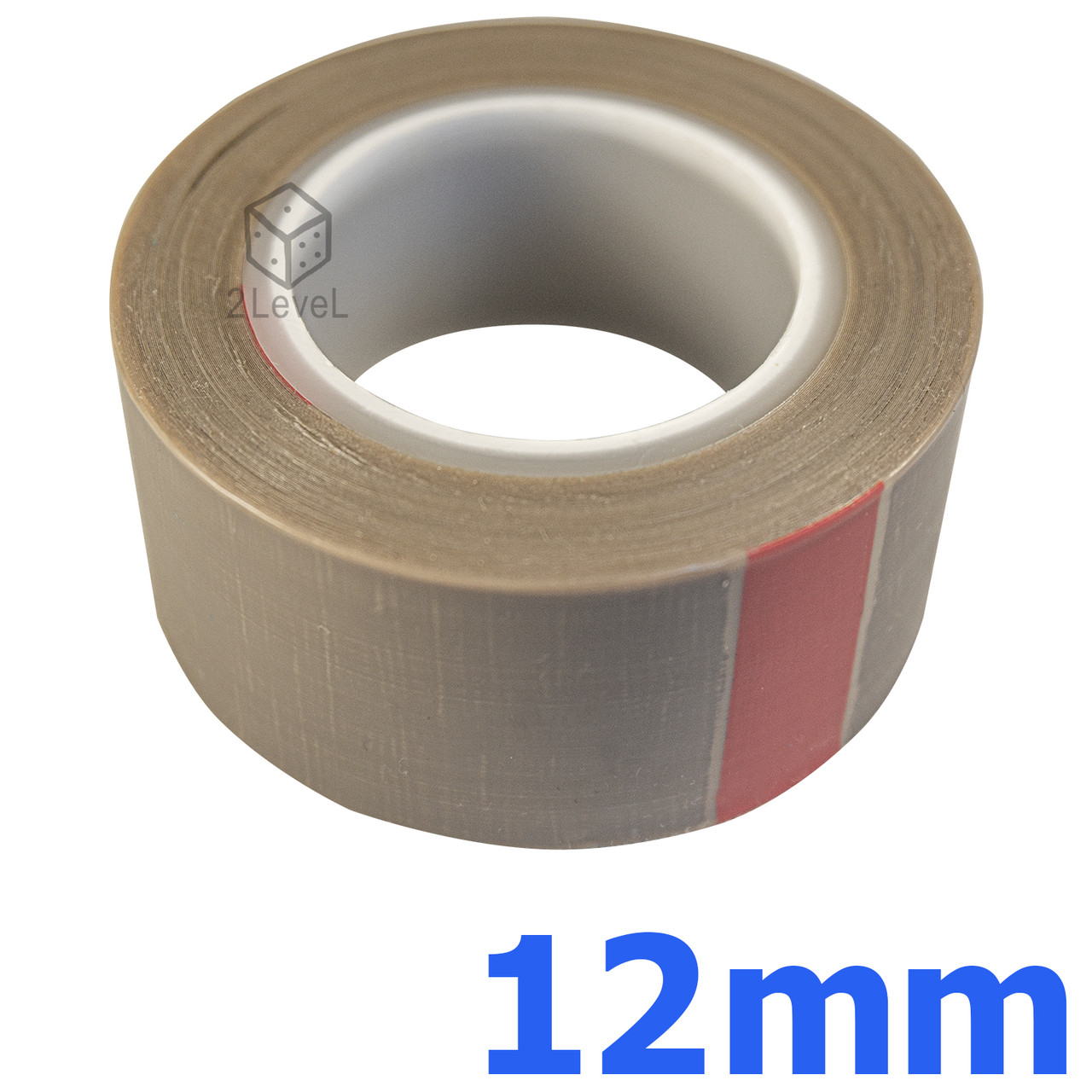 Скотч нитофлон 12 мм Скотч без армування Моток 10 метрів ПТФЕ Клейка стрічка Нітофлон 80 мк, фото 1