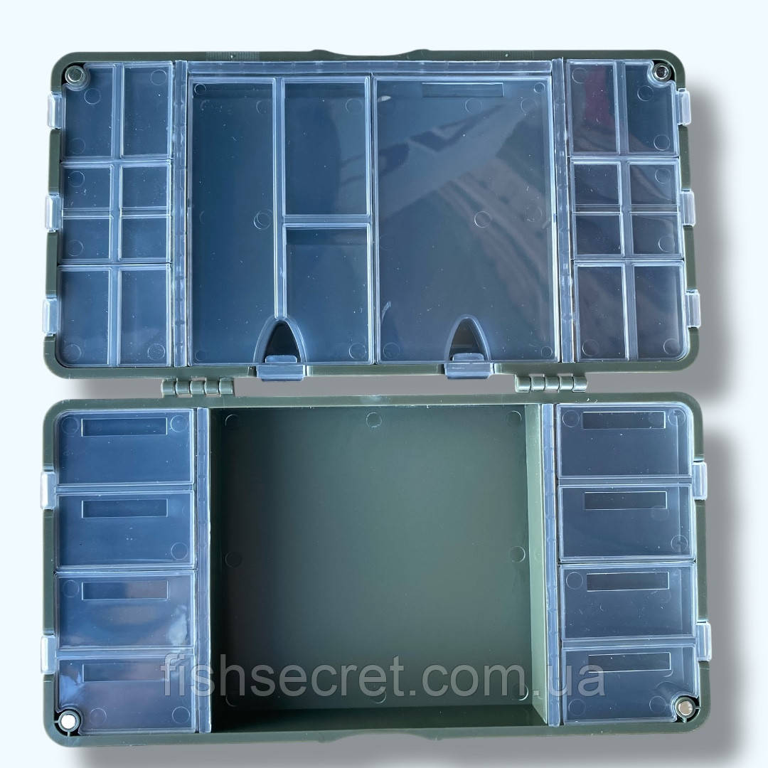 Коробка для снастей Rig Box | 28 осередків, прозорі кришки, пластик 24 х 12(26) х 4 см, фото 1