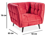 М'яке широке крісло CASTELLO 1 VELVET BL.59 крісло очікування для офісу салону краси або кабінету, фото 8