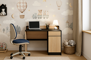 Стильний невеликий письмовий робочий стіл 90 см однотумбовий для ноутбука модерн в кімнату ДСП Марко Летро