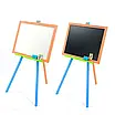 Дитячий мольберт кольоровий магнітний з двосторонньою малювальною дошкою для крейди і фломастерів 3 кольори підставка, фото 6