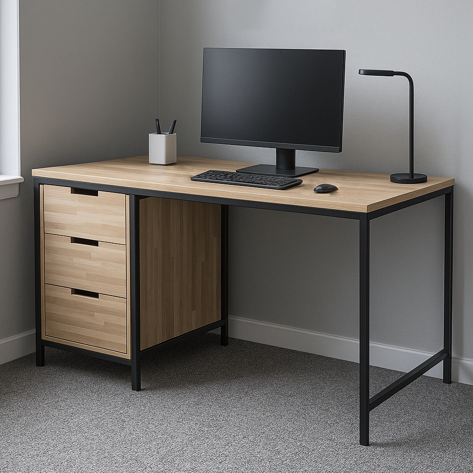 Письмовий стіл "Лофт" з натурального дерева, фото 1