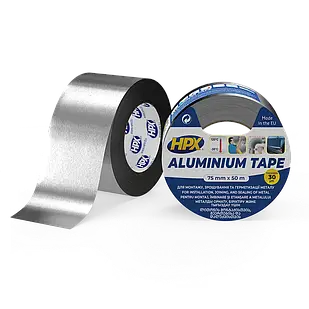 HPX AL 120°С 30мкм - 75мм x 50м - високотемпературна алюмінієва клейка стрічка (алюмінієвий скотч)