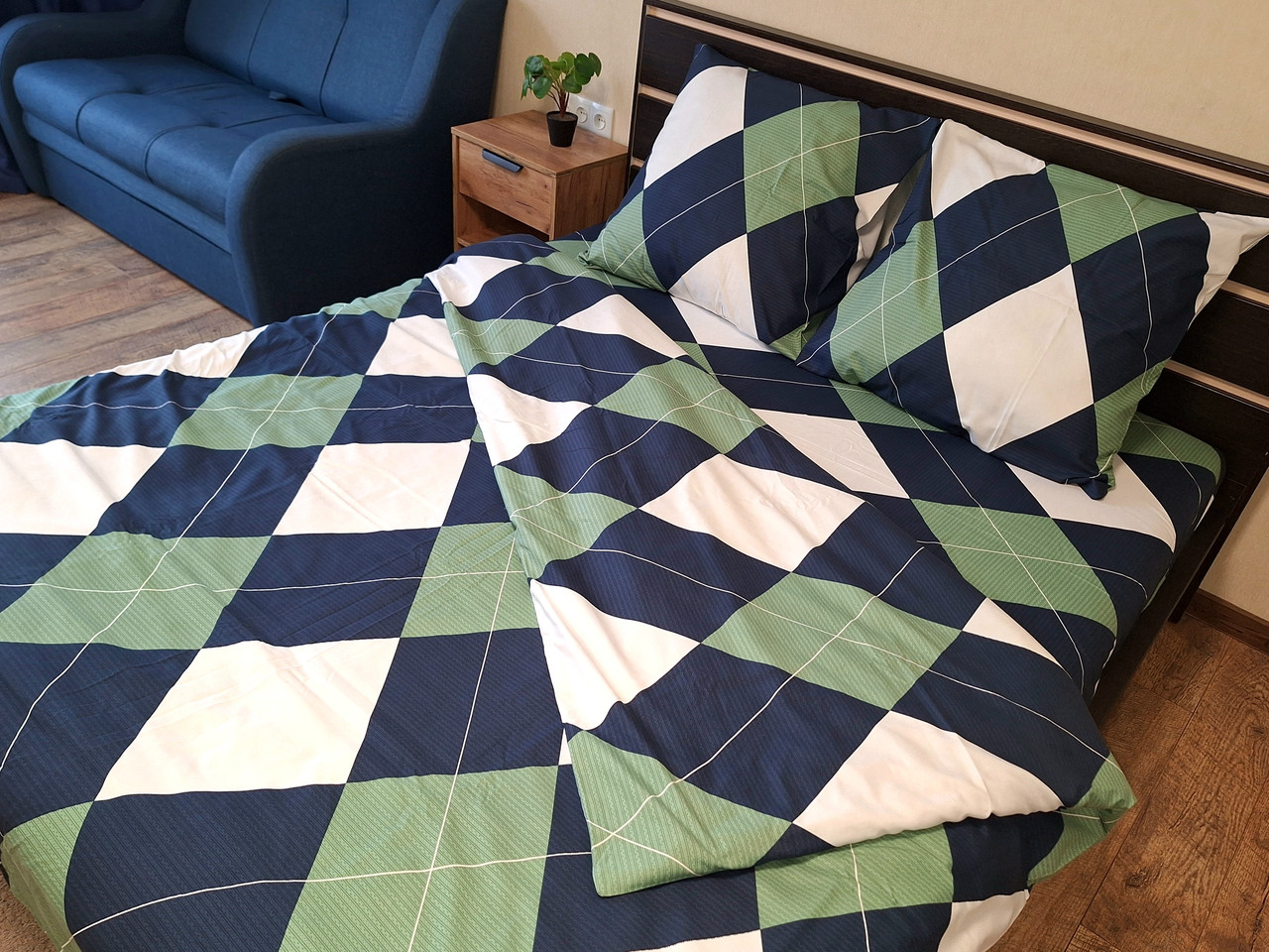 Набір постільної білизни Велюр № в561 Полуторний 150х220, на кнопках