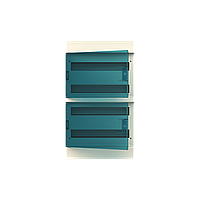 Щит на 72 модулі навісний з N/PE клемами, прозорі зелені дверцята - ABB Mistral 41