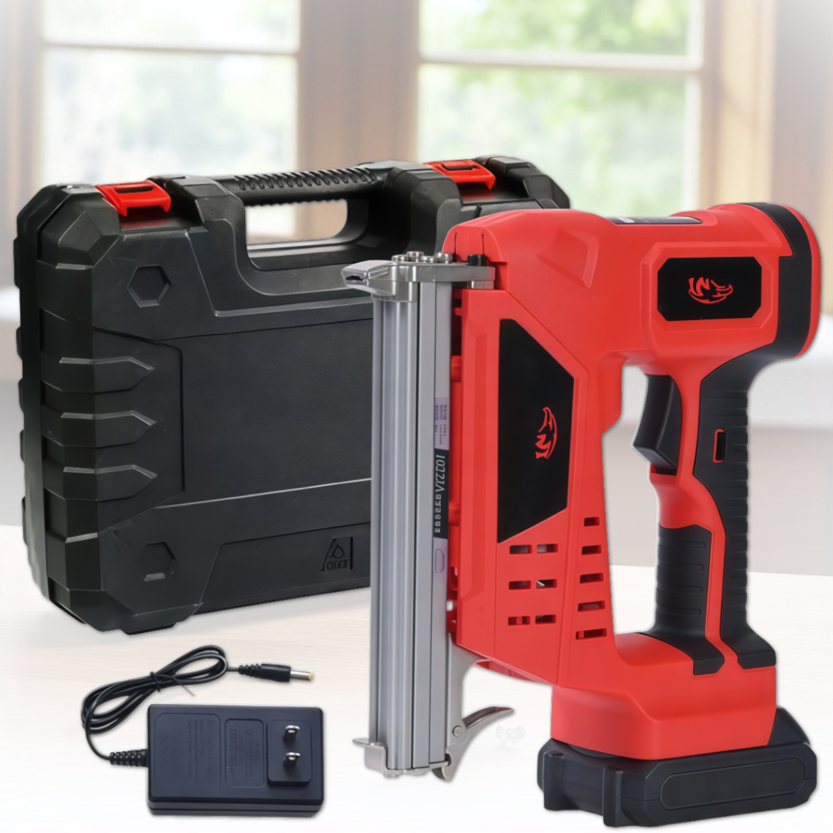 Електростеплер для цвяхів акумуляторний 18V2.0Ah, фото 1