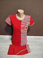 Дитячий костюм для дівчинки підлітка Туреччина футболка та шорти Червона полоска 8-16 років червоний