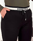 Чорні жіночі штани на гумці батал, фото 4