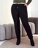 Чорні жіночі штани на гумці батал, фото 5