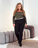 Чорні жіночі штани на гумці батал, фото 8