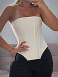 Жіночий корсетний топ без бретель із відкритими плечима зі шнурівкою на спині (р. 42-48) 33171315, фото 5