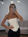 Жіночий корсетний топ без бретель із відкритими плечима зі шнурівкою на спині (р. 42-48) 33171315, фото 4