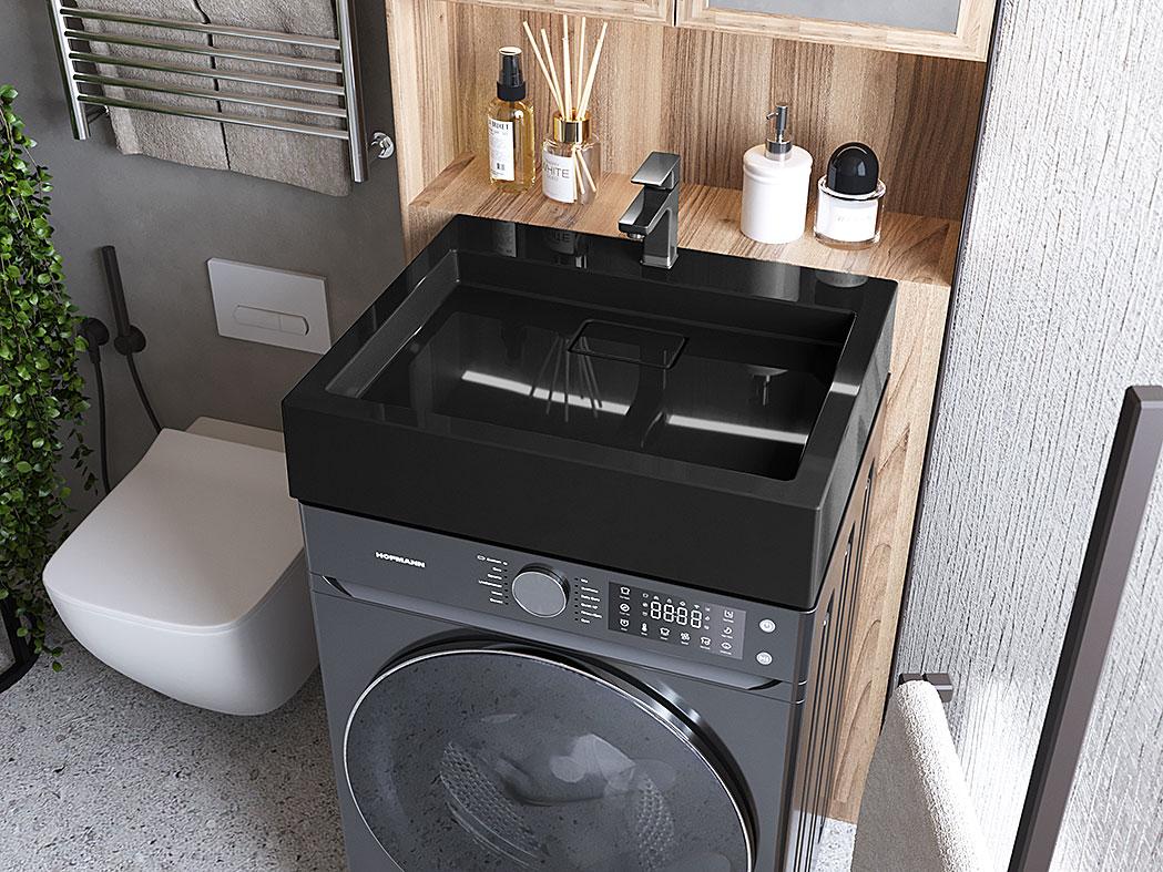 Чорна Раковина, Умивальник, на пральну машину Luxor Line Black